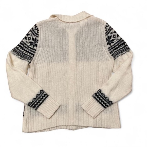 Vintage St. John's Bay Fair Isle Zip Up Sweater, Black & White, Fall, Women’s XL - Picture 5 of 8